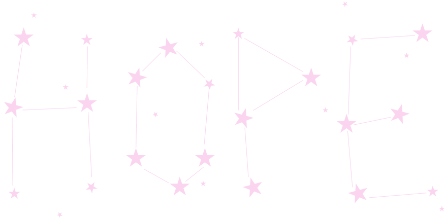 a graphic filed with stars making constellations that spell out "HOPE"